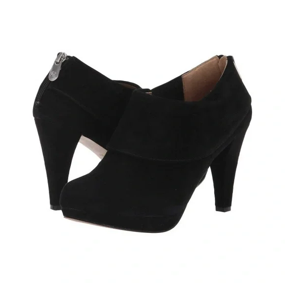 Adrienne Vittadini LEATHER WOMENS HEELED BOOTS SIZE 9.5 velvet black shoes - Picture 10 of 12